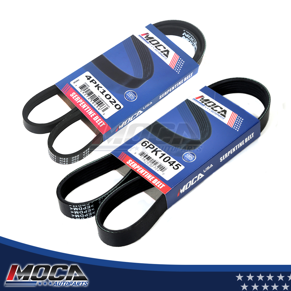 Drive Belt Kit For 1993-2001 Honda Prelude 2.2L VTEC – 4PK1020 & 6PK1045